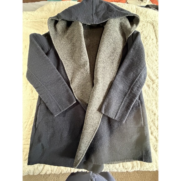 Vince Jackets & Blazers - Vince Hooded Wool Open Front Gray Mid-Length Lined Jacket Long Sleeve Size S